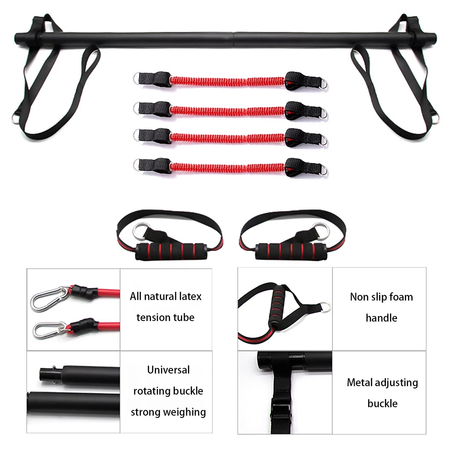 Fitness Equipment Set, Exercise Equipment with Resistance Bands, Muscle Build Workout Equipment for Men/Women, Full-Body Fitness Equipment for Indoor/Outdoor/Travel