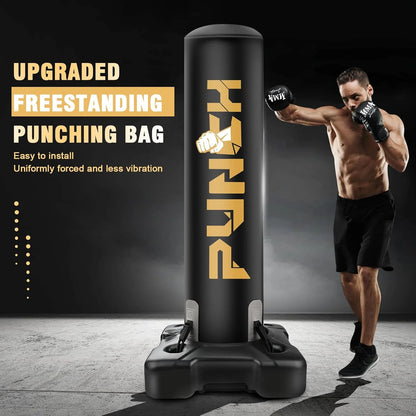 Standing Punching Bag for Adults Heavy Bag with Stand Inflatable Boxing Bags Freestanding Kickboxing Bag