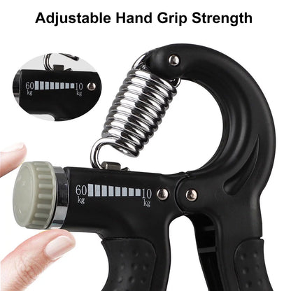 Hand Grip Strengthener,  Hand Squeezer Exerciser Adjustable Resistance 22-132Lbs for Forearm Finger Train, Black