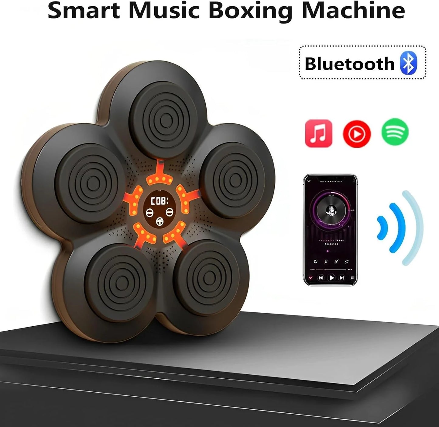 Music Boxing Machine, Electronic Boxing Training Equipment for Speed and Agility Training, Smart Boxing Machine Trainer with Boxing Gloves for Varied Workouts