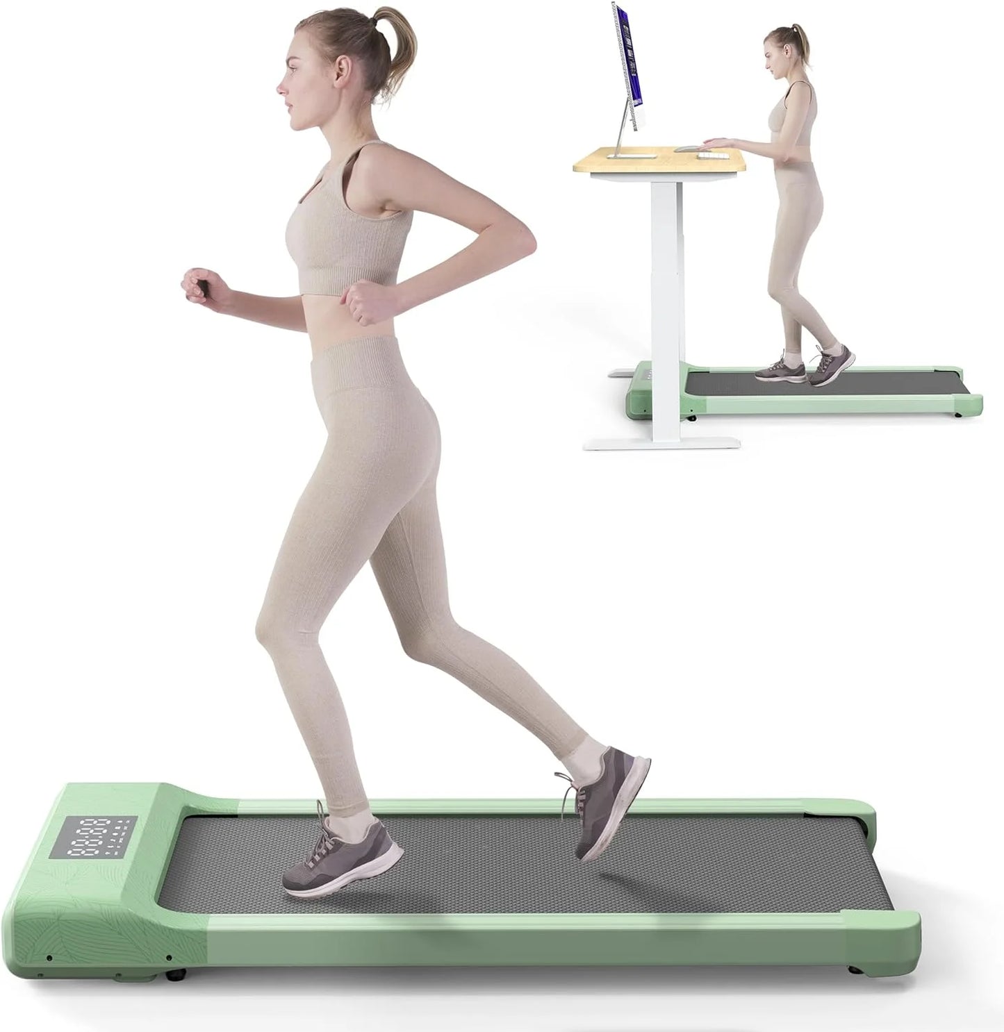 Walking Pad 300Lb, 40*16 Walking Area under Desk Treadmillwith Remote Control,0.6-3.8Mph Walking Pad Treadmill (Green)