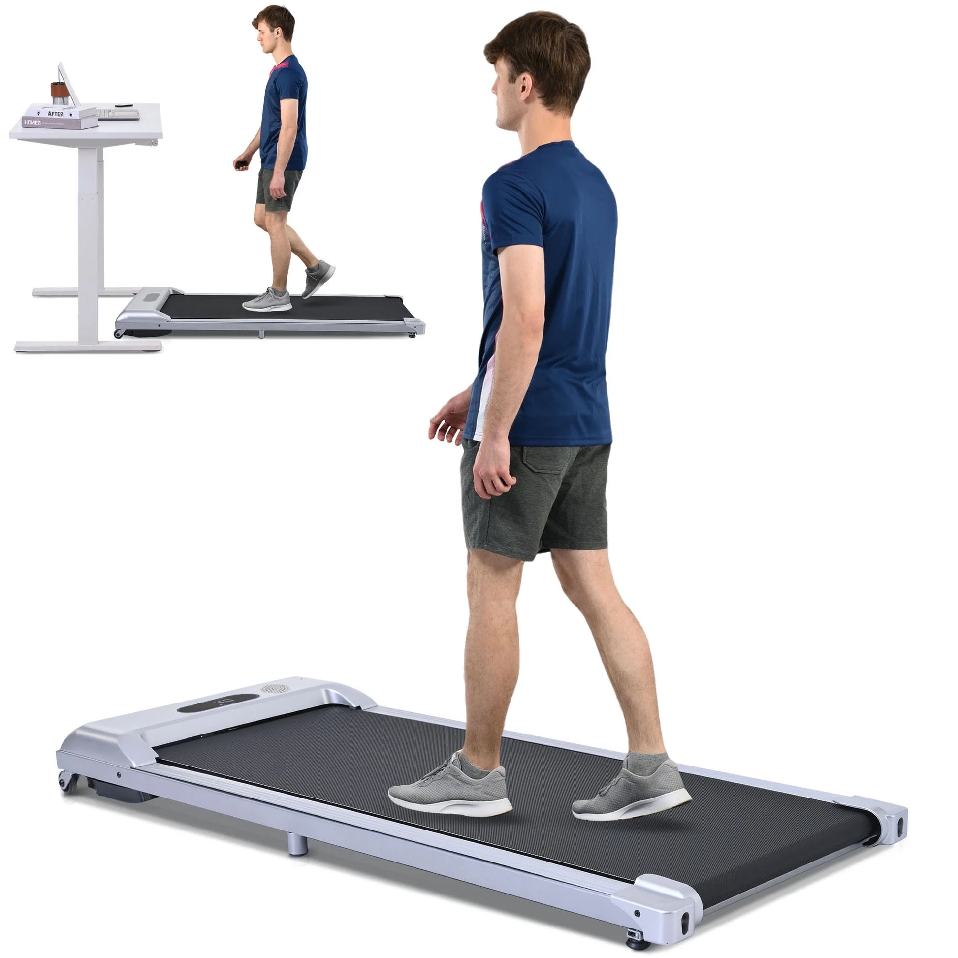 500LBS 3HP Walking Pad,Under Desk Treadmill with 4Mph Speed,47" Longer Quiet and Stable Pad with Bluetooth App,Speaker,Remote Control,Led Display,Portable Walking Pad Treadmill for Home/Office